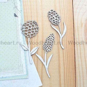 Набор украшений из чипборда "Цветы 2" (Woodheart)