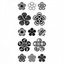 Набор штампов "Узорчатые цветы" (InkaDinkaDo)