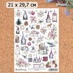Скрап-карта А4 "Новогодние гномы. Детали" (ScrapMania)