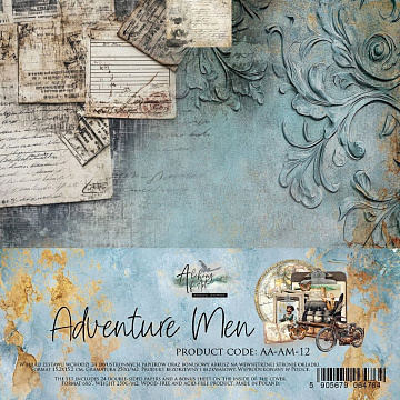 Набор бумаги 15х15 см "Adventure Men", 24 листа (Alchemy of Art)