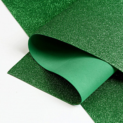 Лист фоамирана 60х70 см с глиттером "Зеленый"