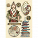 Набор деревянных украшений А5 "Sir Vagabond In Japan. Samurai" (Stamperia)
