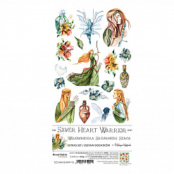 Набор бумаги 30х15 см "Silver heart warrior. Картинки", 12 листов (CraftO'clock)