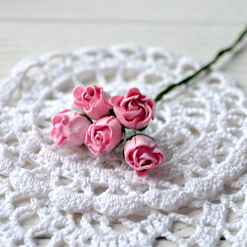Букет роз с полуоткрытым бутоном "Розовый", 0,8 см, 5 шт (Craft)