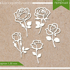 Набор украшений из чипборда "Розы короткие" (ScrapКрым)