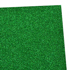 Лист фоамирана с глиттером 20х30 см "Зеленый" , 2 мм