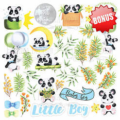 Набор бумаги 20х20 см "My little panda boy", 10 листов (Фабрика Декору)