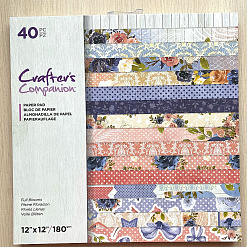 Набор бумаги с фольгированием 30х30 см "Full Blooms", 40 листов (Crafter's companion)