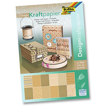 Набор картона с глиттером А4 "Крафт", 12 л (Folia)