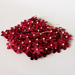 Набор маленьких цветов "Бордовые", 20 шт (Craft)