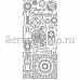 Контурные наклейки "Разные часы", лист 10x24,5 см, цвет коричневый