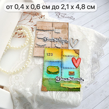 Нож "Марки коллекционные. Сердце. 123", 3,2х3,2 см (ScrapMania)