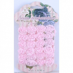 Лента с тканевыми розами "Розовая", ширина 2 см, длина 90 см (Рукоделие)