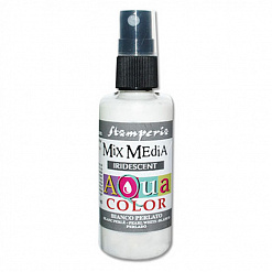 Спрей жемчужный "Aquacolor Spray", белый, 60 мл (Stamperia)