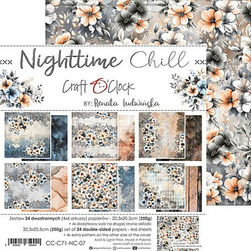 Набор бумаги 20х20 см "Nighttime chill", 24 листа (CraftO'clock)