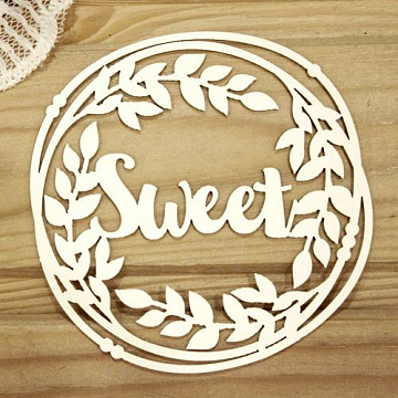 Украшение из чипборда "Sweet. В рамке" (Просто небо)