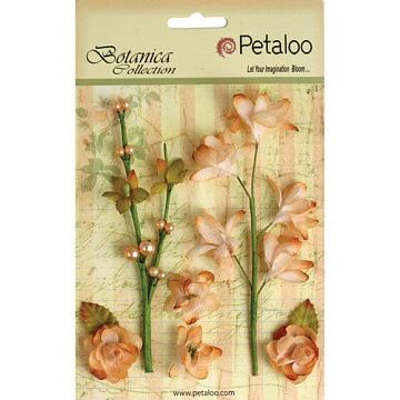 Набор цветочков на веточке "Персик" (Petaloo)