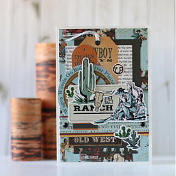 Набор бумаги 30х30 см с наклейками "Cowboy country", 12 листов (Carta Bella)