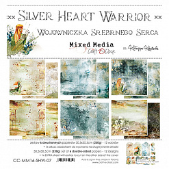 Набор бумаги 30х30 см "Silver heart warrior", 6 листов (CraftO'clock)