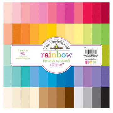Набор бумаги 30х30 см "Rainbow. Текстурная", 51 лист (Doodlebug)