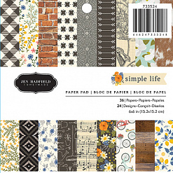 Набор бумаги 15х15 см "Simple life. Простая жизнь", 36 листов (Pebbles)