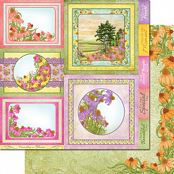 Набор бумаги 30х30 см "Backyard blossoms", 24 листа (Heartfelt Creations)