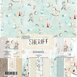 Набор бумаги 20х20 см "Little sheriff", 16 листов (Summer Studio)