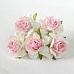 Букет больших кудрявых роз "Белый с розовой серединой", 5 шт (Craft)