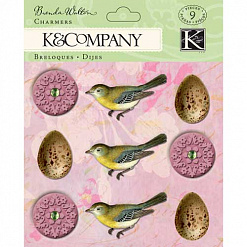 Набор акриловых украшений "Птицы и яйца" (K&Co)