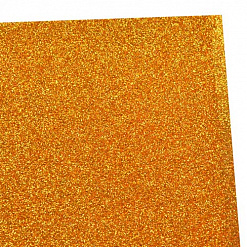 Лист фоамирана с глиттером 20х30 см "Оранжевый с золотом", 2 мм