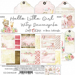 Набор бумаги 15х15 см "Hello little girl", 24 листа (CraftO'clock)
