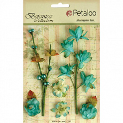 Набор цветочков на веточке "Бирюзовые" (Petaloo)