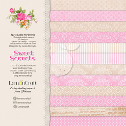Набор бумаги 30х30 см "Sweet secrets. Базовый", 12 листов (Lemon Craft)