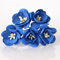Букет цветов вишни "Синий", большие, 5 шт (Craft)