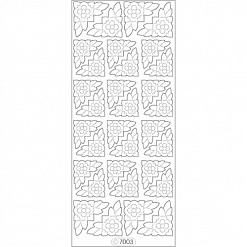 Контурные наклейки с бархатным покрытием "Белые цветочные уголки" (Elizabeth Craft)