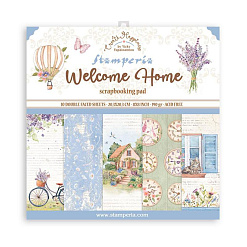 Набор бумаги 20х20 см "Welcome Home", 10 листов (Stamperia)