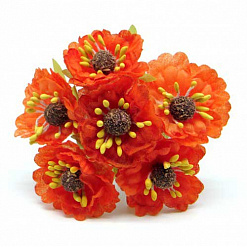 Букетик цветов с тычинками "Оранжевый" (Рукоделие)