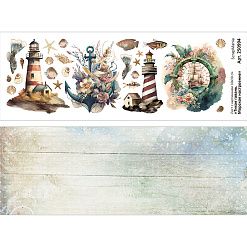 Лист с картинками 10х30 см "Тихая гавань. Морское настроение" (ScrapMania)