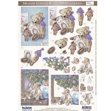 Аппликация бумажная вырубная "Плюшевые мишки", А4 (Reddy)