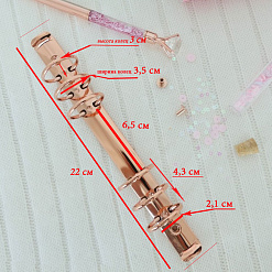 Кольцевой механизм, 6 колец, диаметр 35 мм, длина 22 см, цвет розовое золото, формат А5 (Pty Китай)