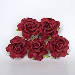 Букет больших кудрявых роз "Темно-красный", 5 шт (Craft)