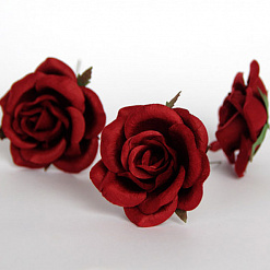 Цветок розы коттеджной "Бордовый", 7 см, 1 шт (Craft)