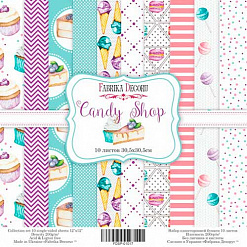 Набор бумаги 30х30 см "Candy shop", 10 листов (Фабрика Декору)