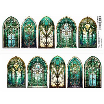 Лист с картинками 10х30 см "Легенды Средиземья. Витражные окна" (ScrapMania)