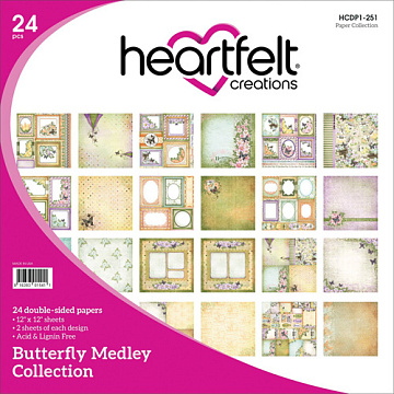 Набор бумаги 30х30 см "Butterfly medley", 24 листа (Heartfelt Creations)