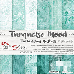 Набор бумаги 15х15 см "Turquoise mood", 24 листа (CraftO'clock)