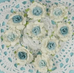 Набор объемных цветов "Бело-голубые розы" (Prima Marketing)
