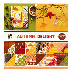 Набор бумаги 30х30 см с фольгированием "Autumn Delight", 36 листов (DCWV)