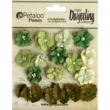 Набор мини-цветочков "Чайные. Свежая зелень" (Petaloo