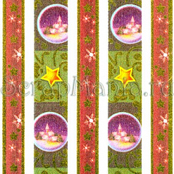 Набор лент текстильных самоклеящихся "Зеленый со звездами" (Reddy)